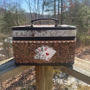 Roll the Dice Hand Tooled Leather Jewelry Case